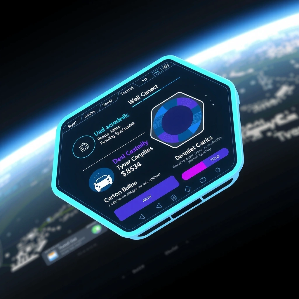 Interfaz de usuario holográfica flotando en el vacío